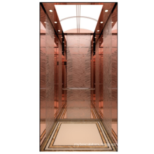 Factory design electric lift Residential elevator Rose titanium mirror etching home lifts